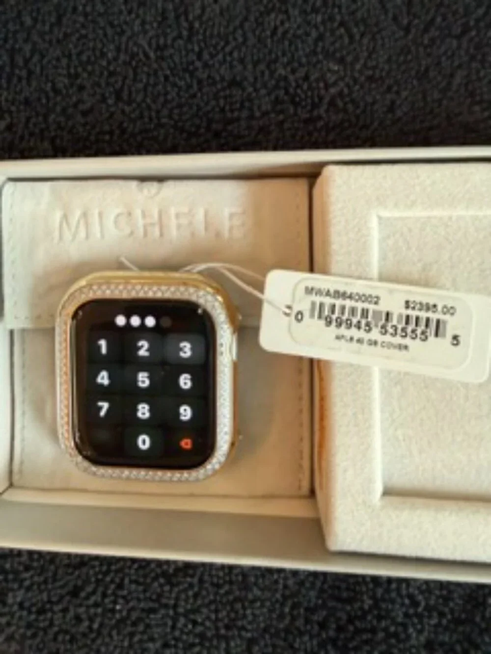 MICHELE Diamond and 18K Gold-Plate Case for Apple Series 6-40mm Ladies Watch
